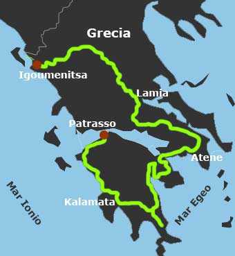 Mappa Grecia tra lo stupendo Mare Egeo e mitici siti archeologici