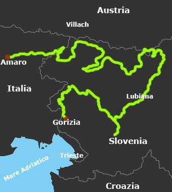 Mappa Slovenia in uno dei viaggi in moto più seducenti da seguire