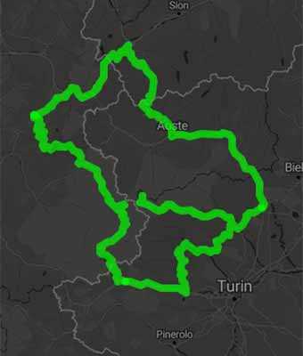 Mappa Colle del Nìvolet in moto con mototour del Monte Bianco