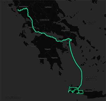 Mappa Grecia in moto sulle spettacolari strade dell'isola di Creta