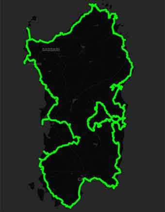 Mappa La Sardegna più seducente in un fantastico viaggio in moto