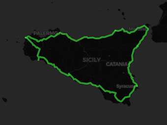 Mappa Viaggio in Sicilia su strade panoramiche e luoghi suggestivi