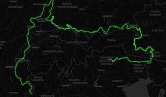 Mappa Motogiro in Europa attraverso 5 paesi su strade spettacolari