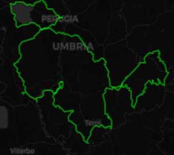 Mappa Traversata in Moto tra Curve Tornanti e Paesaggi dell’Umbria