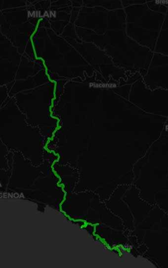 Mappa Viaggio on the road tra Appennini 5-terre e golfo dei-poeti